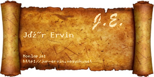 Jür Ervin névjegykártya